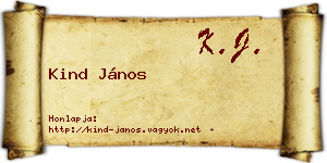 Kind János névjegykártya